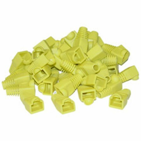 CABLE WHOLESALE RJ45 Strain Relief Boots- Yellow, 50PK SR-8P8C-YL